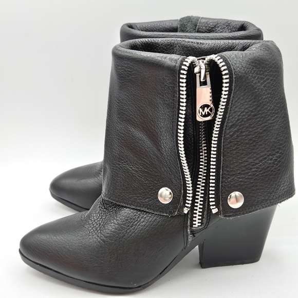 Michael Kors Bassey convertible black leather tall or short 3" heel boots - Picture 16 of 16